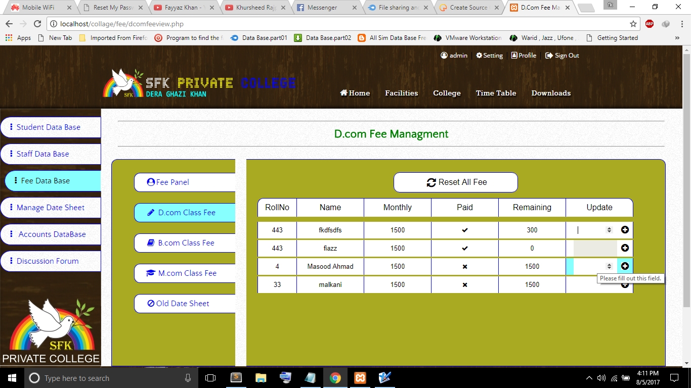 3 - College Management System (PHP/MySQL) - Free Source Code