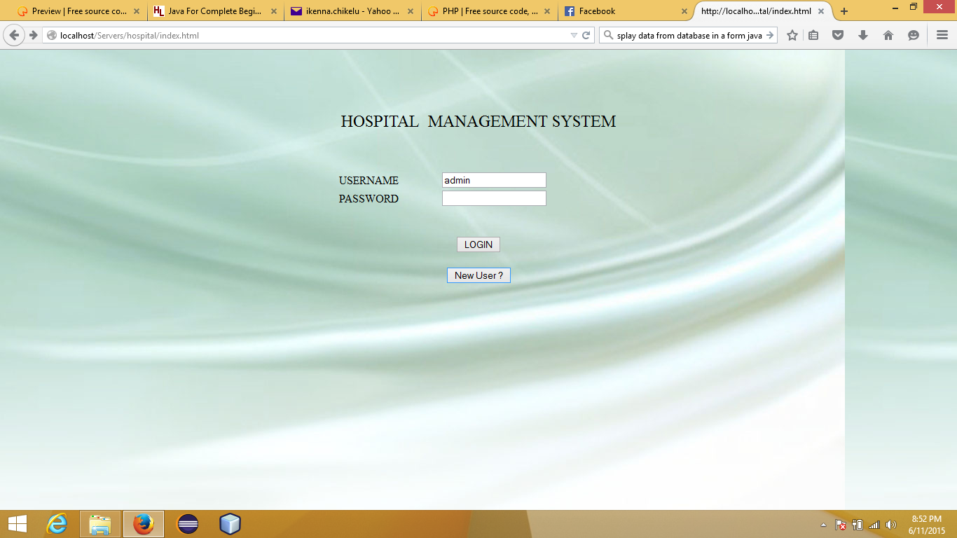 Hospital management system project in html source code free download full