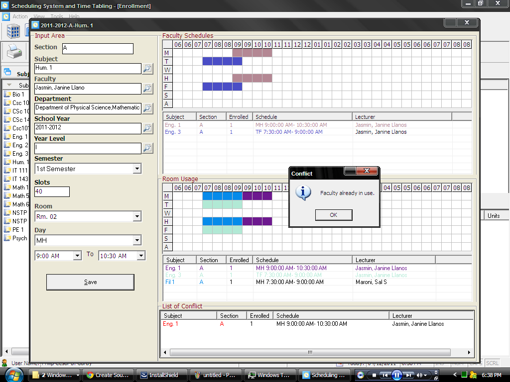 class scheduling system thesis