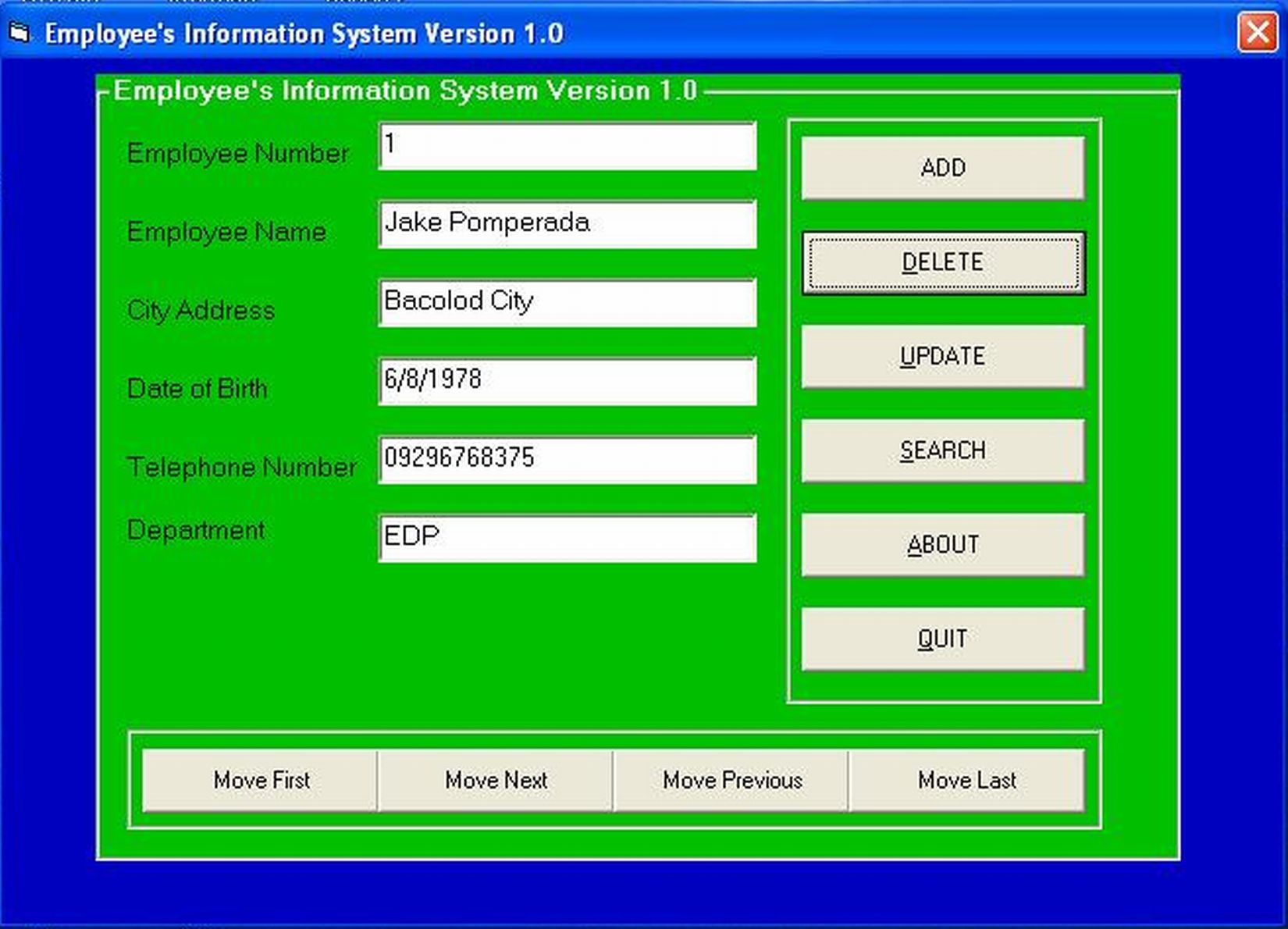 Employee's Information System Version 1.0 | Free Source ...