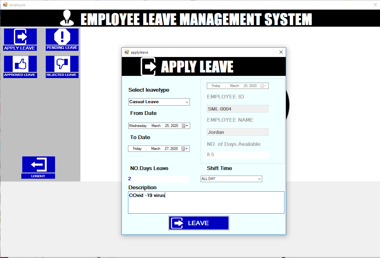 Employee Apply Leave