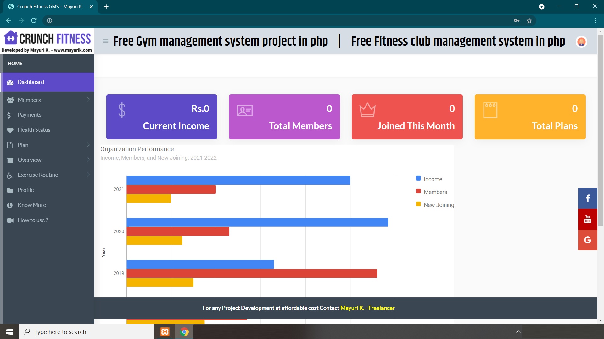 Gym Management System Project in PHP Free Source Code | Free Source Code  Projects and Tutorials