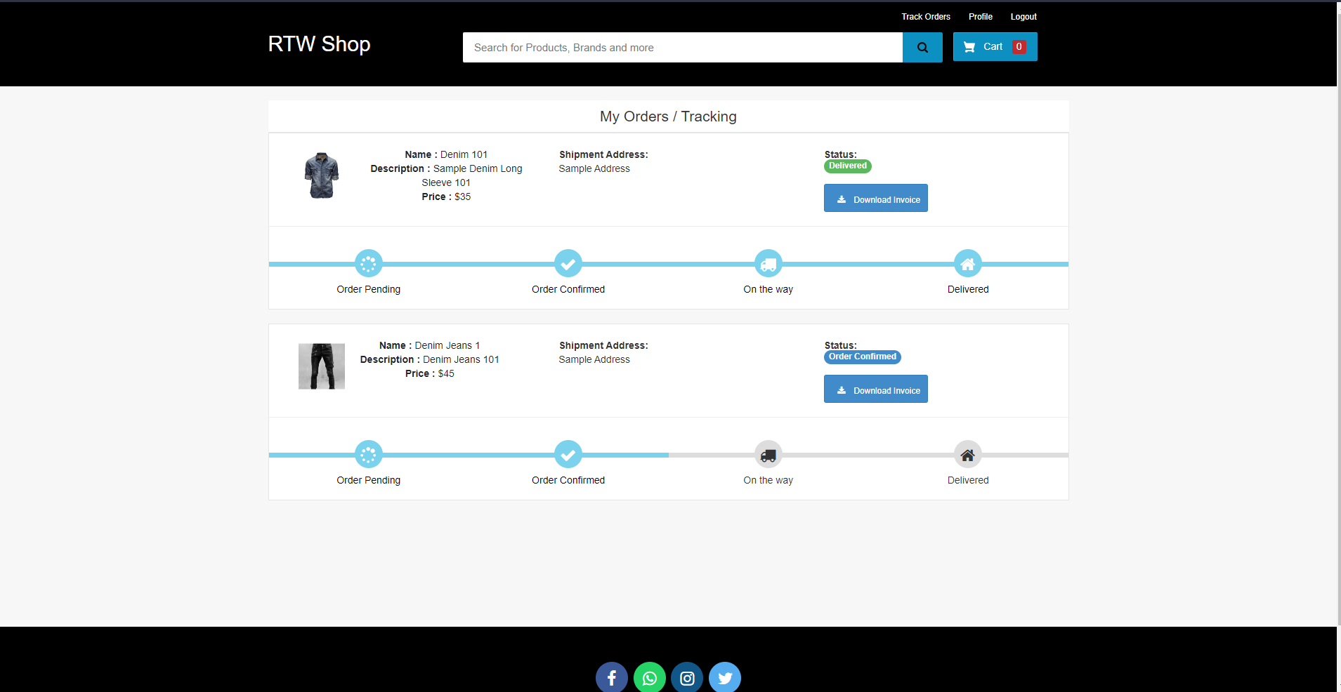 RTW Shop - eCommerce Site