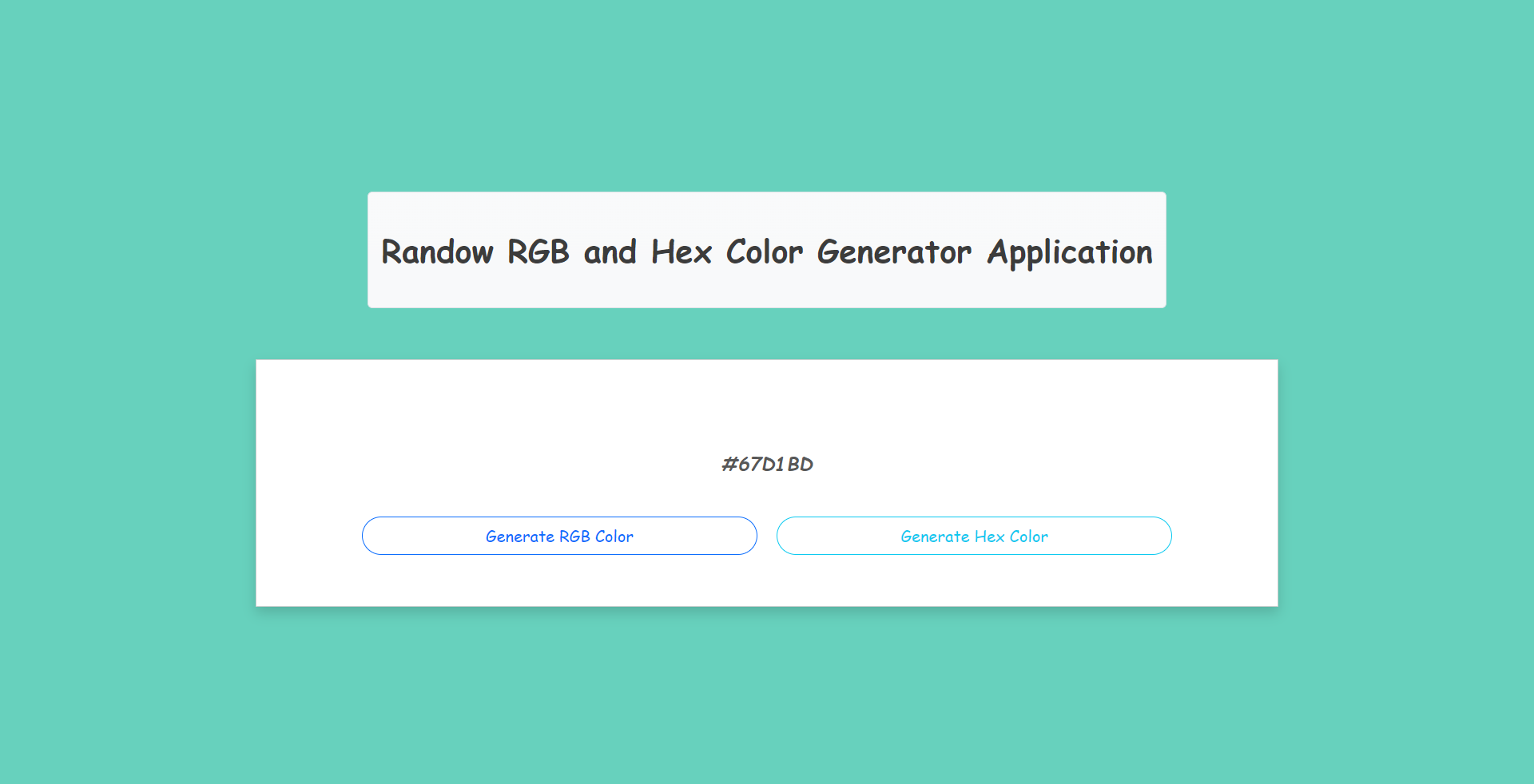 Random RGB and Hex Color Generator Application 