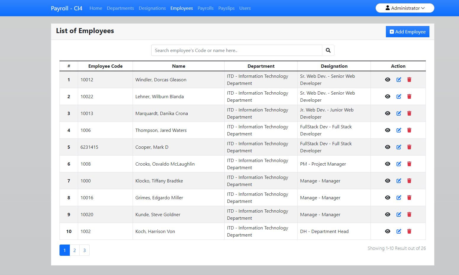 Employees Payroll Management System