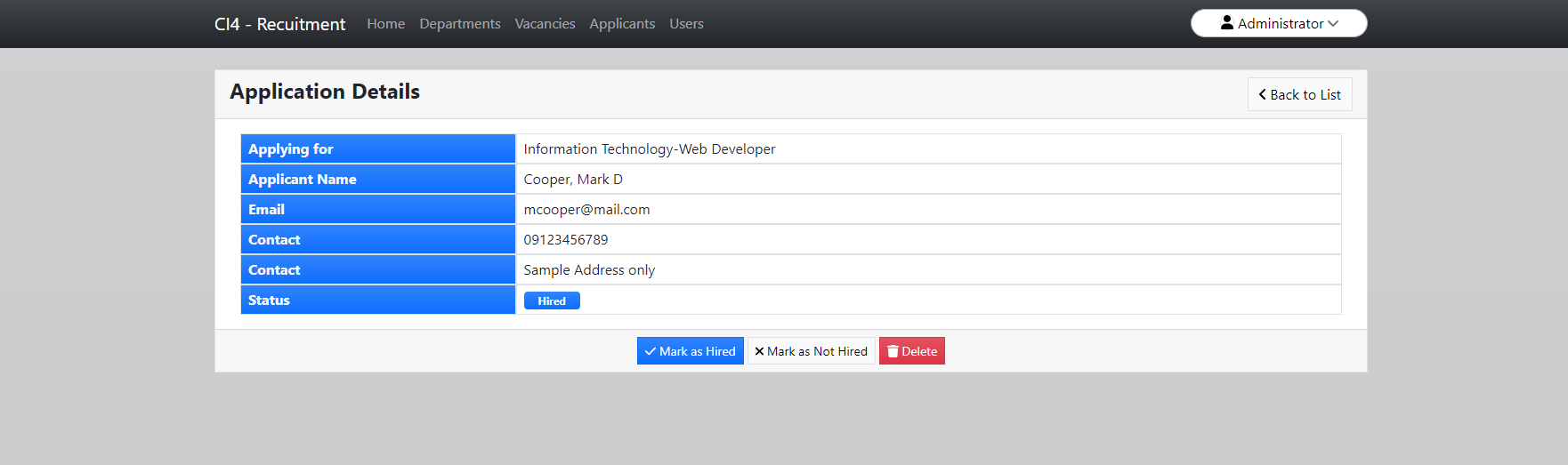 Company Recruitment Site