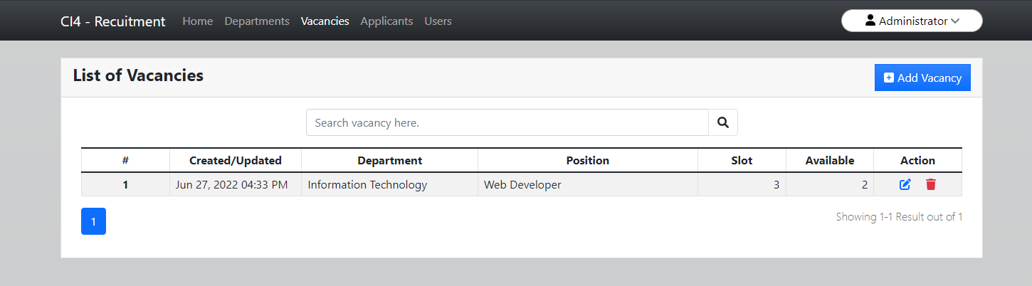 Company Recruitment Site