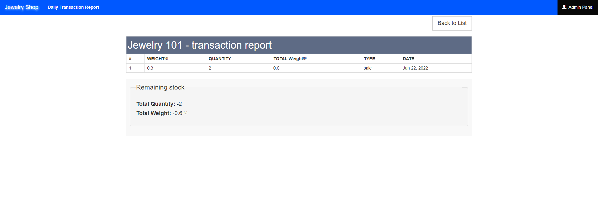 Simple Online Jewelry Shop Management System