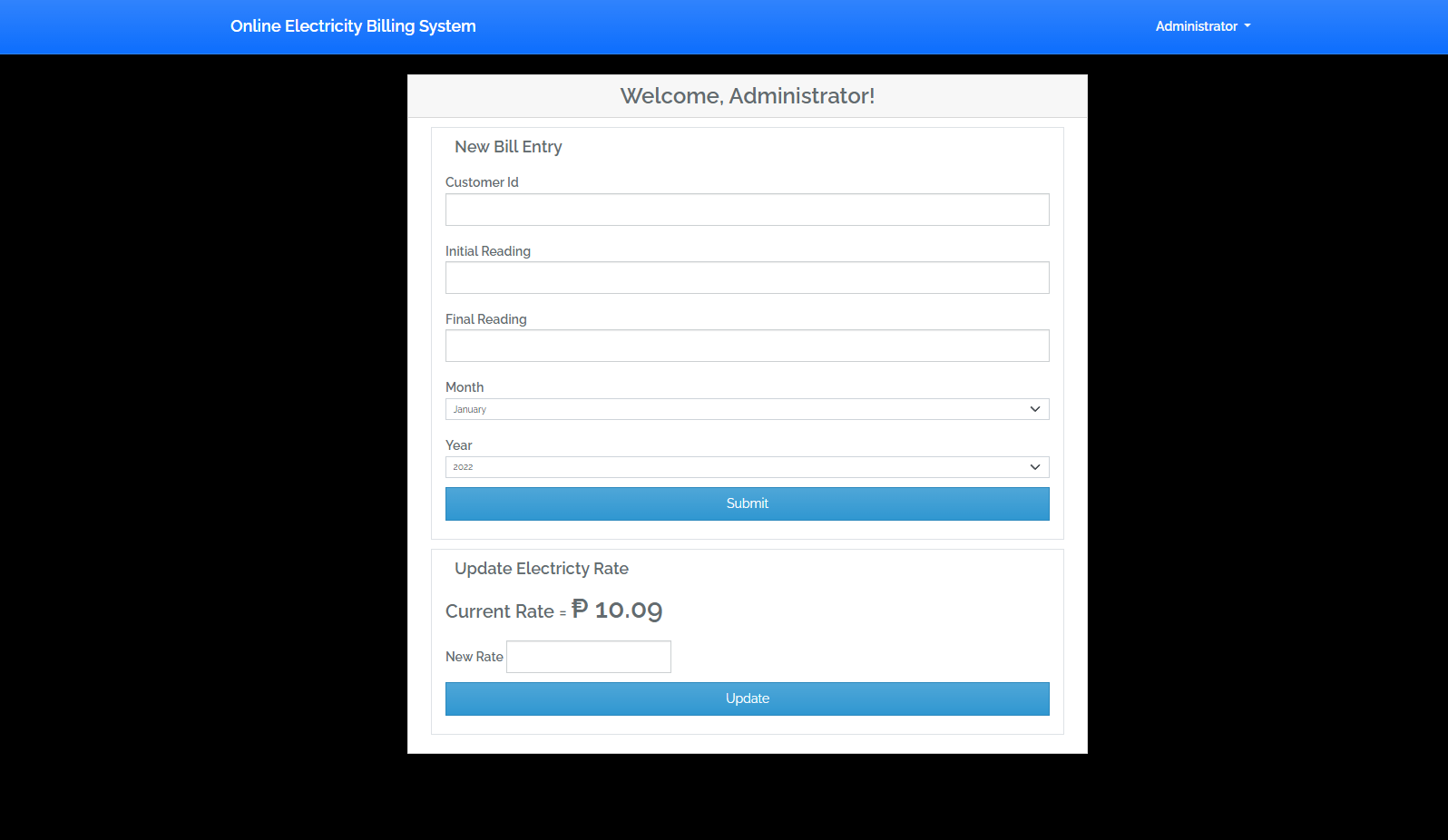 Simple Electricity Billing System