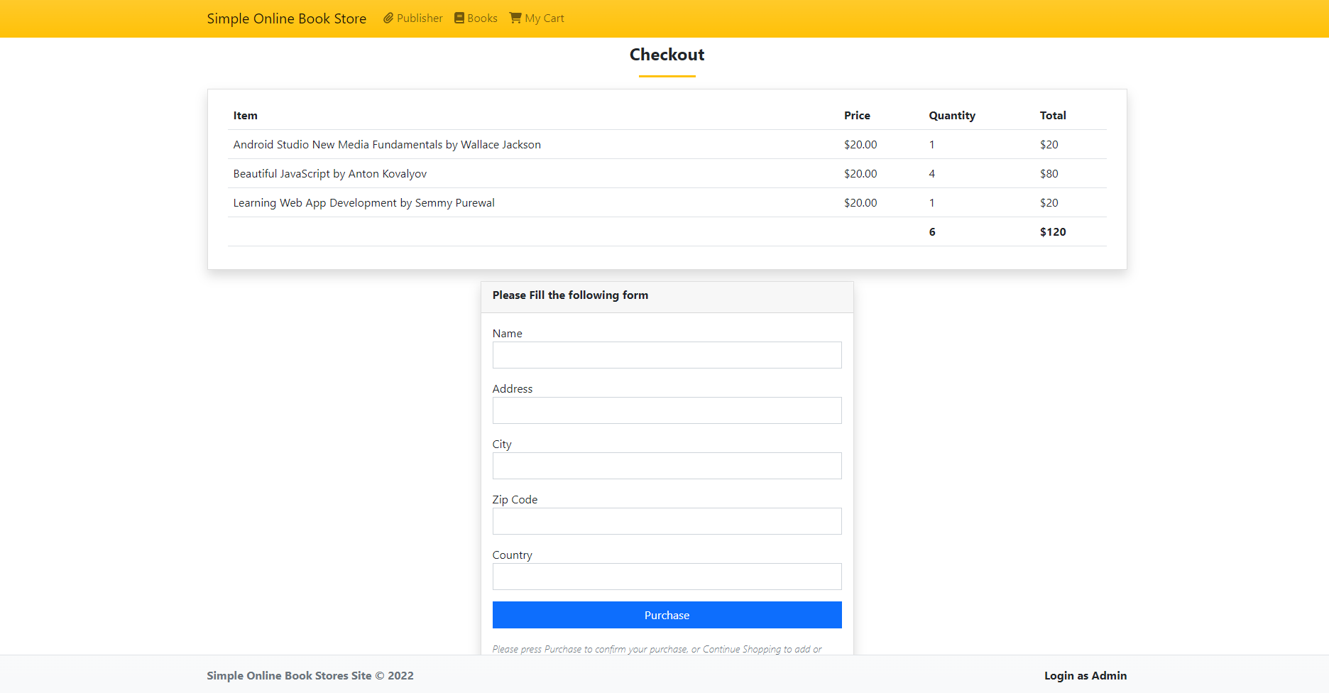 Simple Online Book Store System