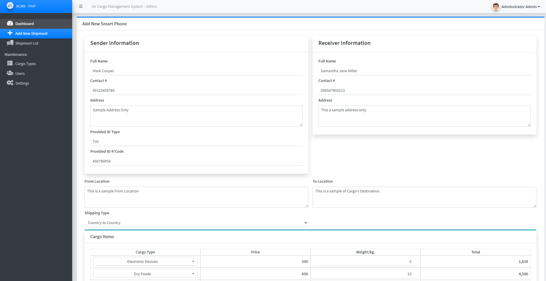 Air Cargo Management System