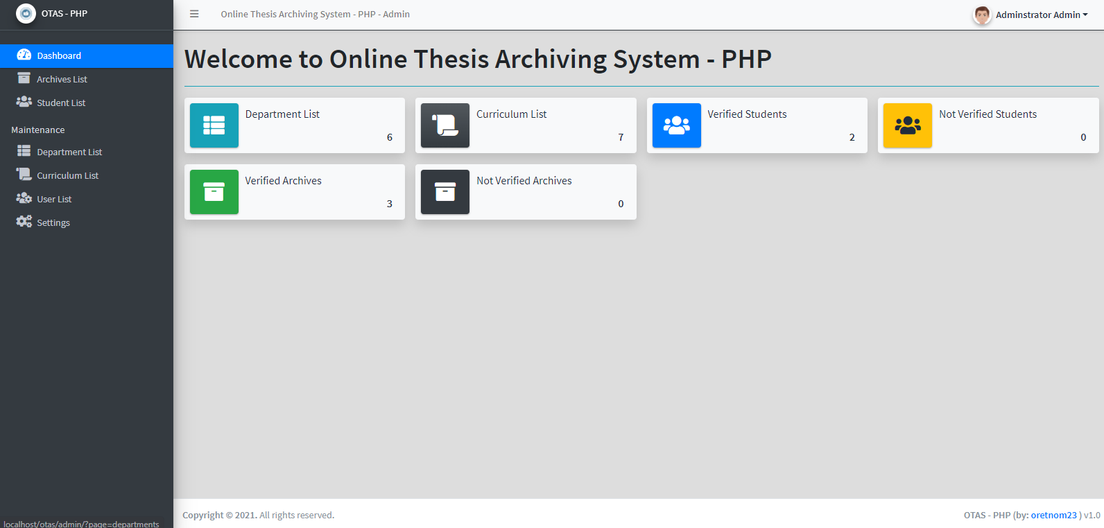 Online Thesis Archiving System