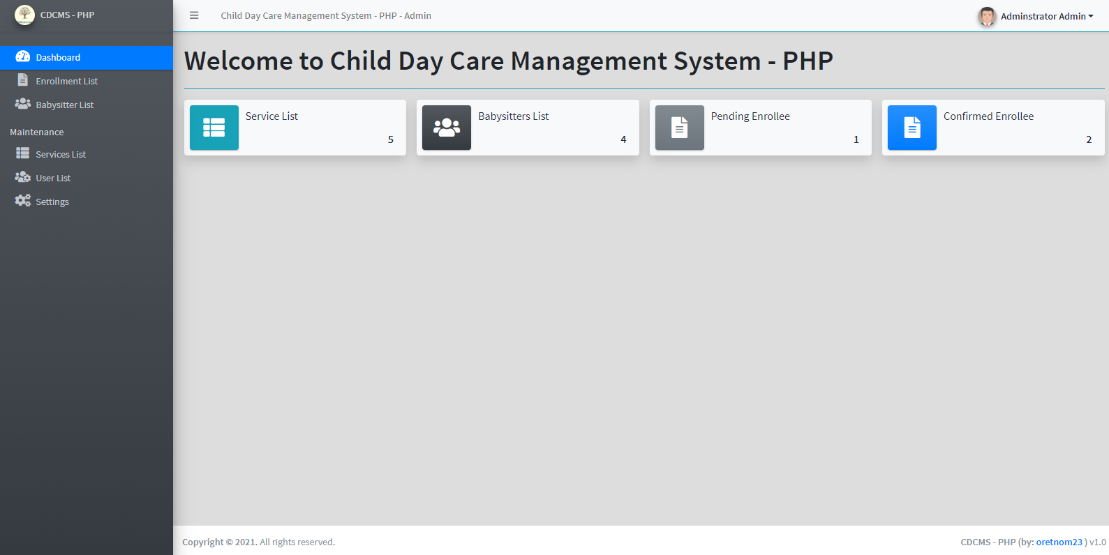 Child's Day Care Management System