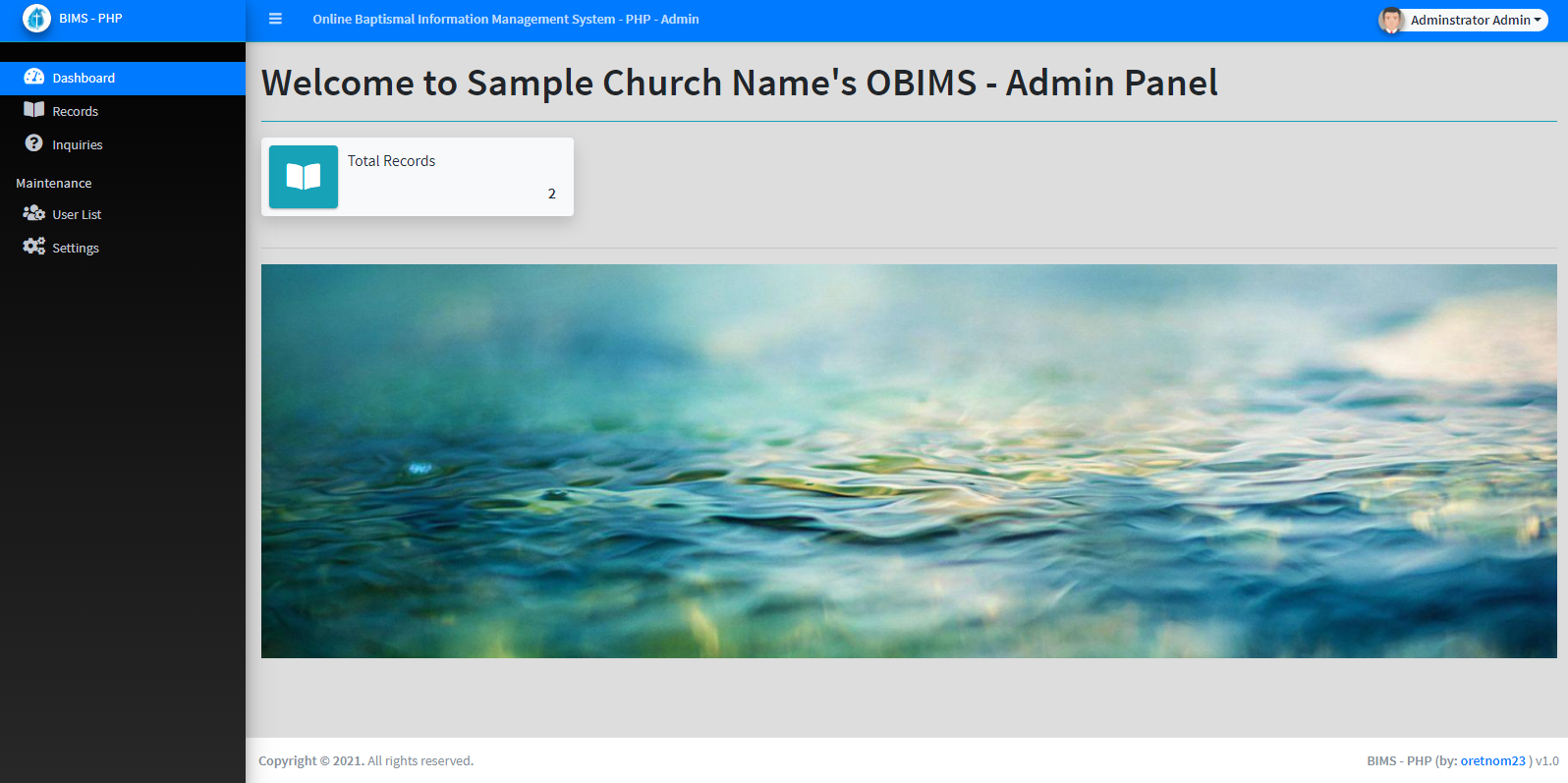 Online Baptismal Information Management System