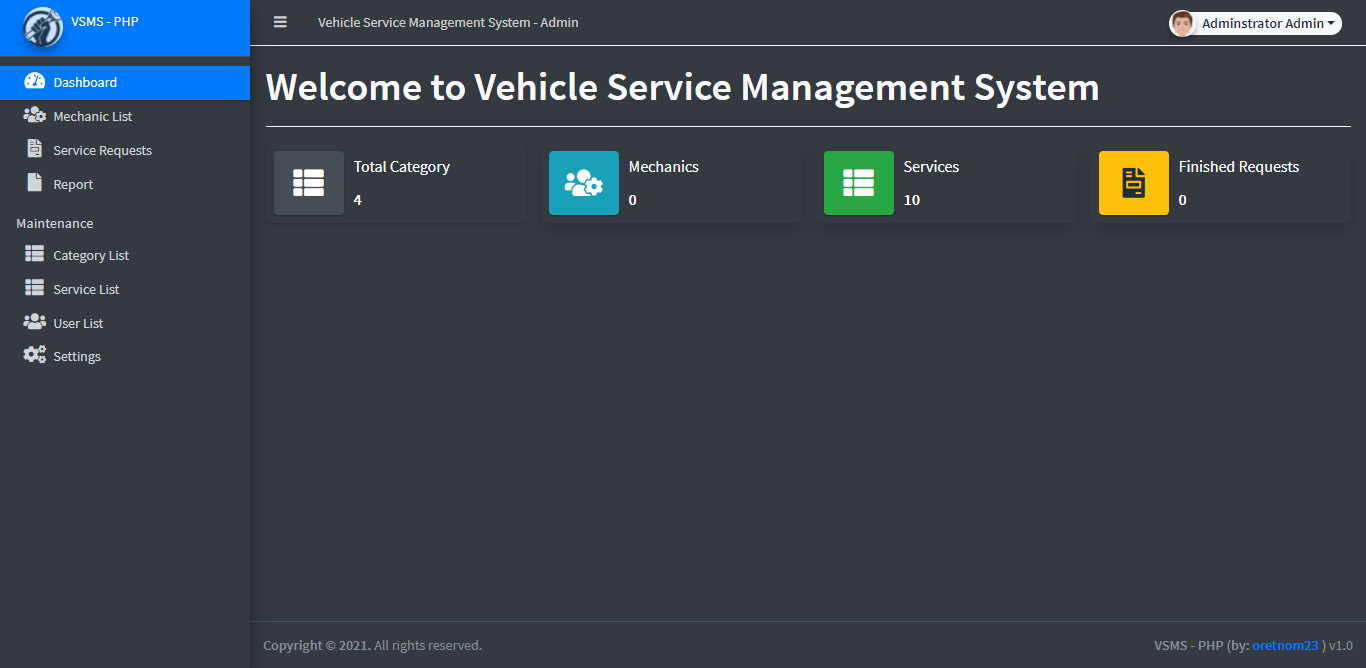 Vehicle Service Management System