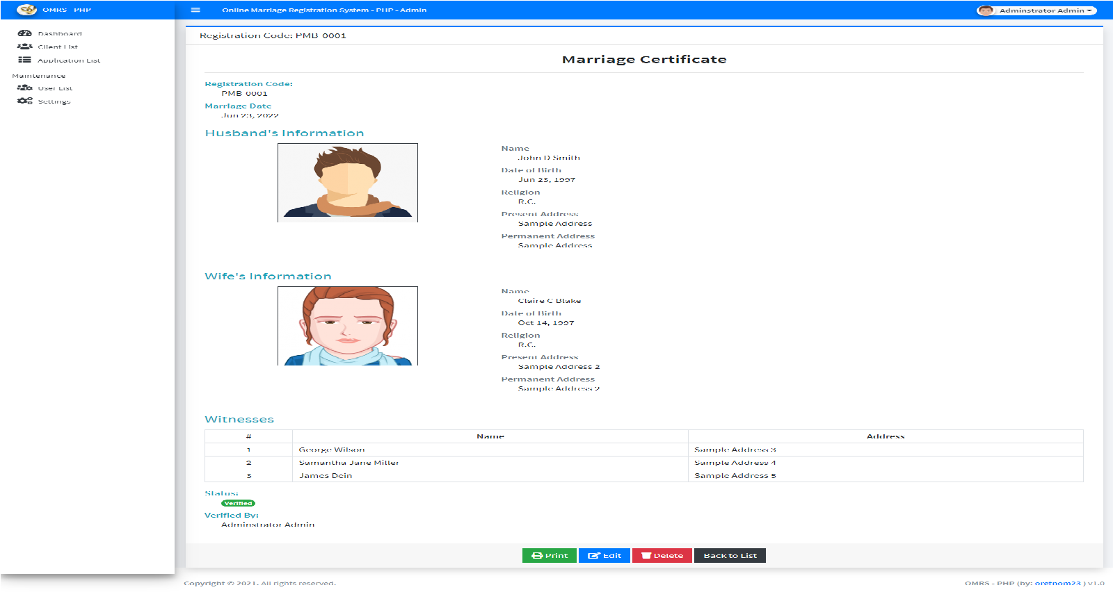 Online Marriage Registration System