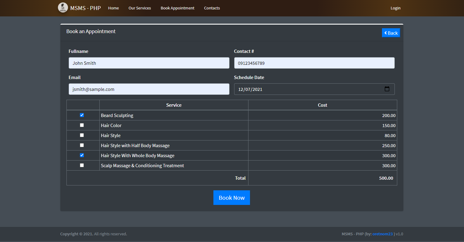 Online Men's Salon Management System
