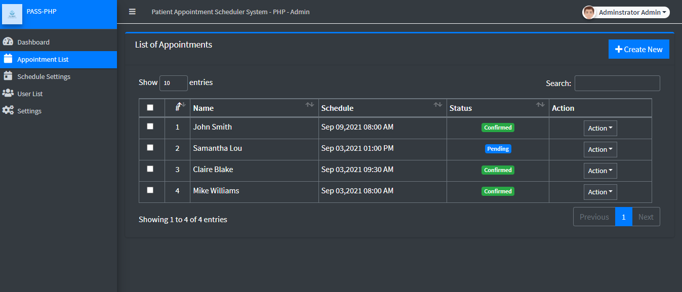 Patient Appointment Scheduler System