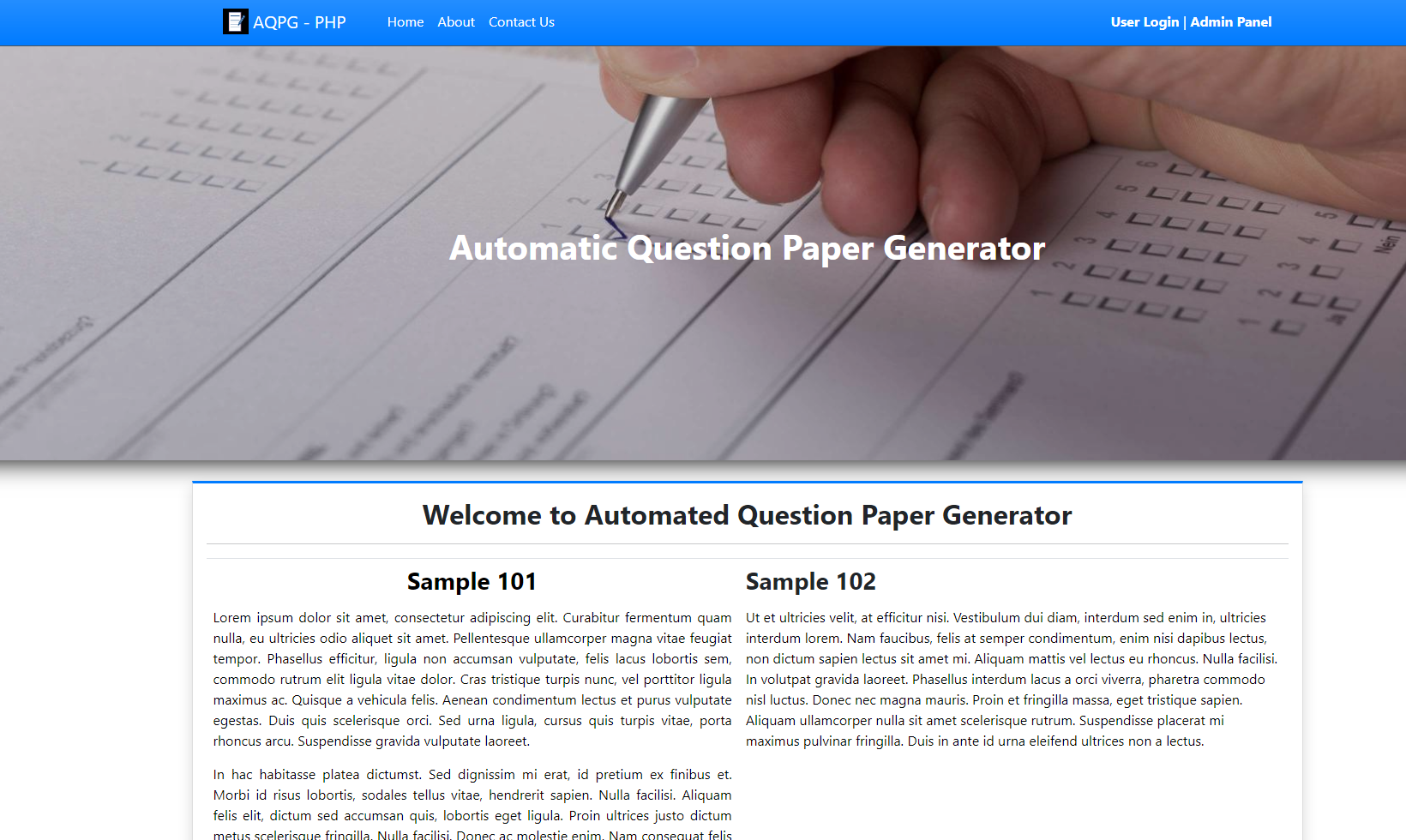 Automatic Question Paper Generator System