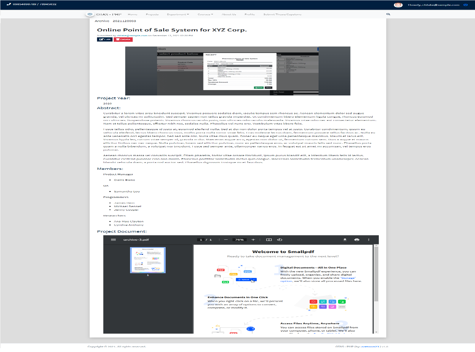 Online Thesis Archiving System