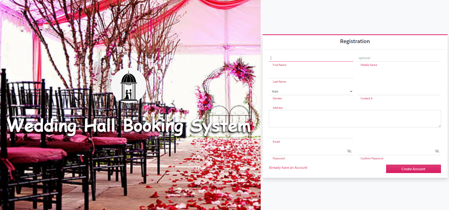 Wedding Hall Booking System