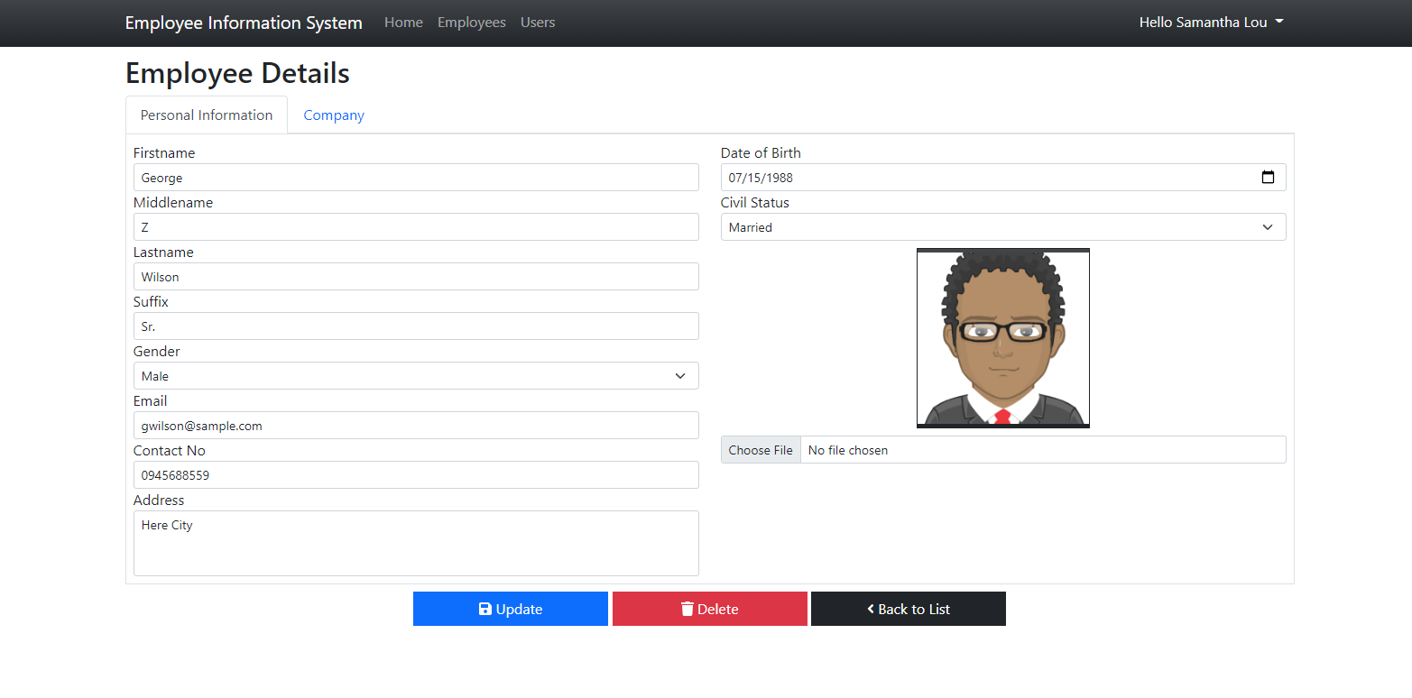 Simple Employees Information System