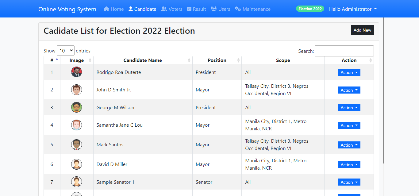 Online Voting System (Government Official Election)