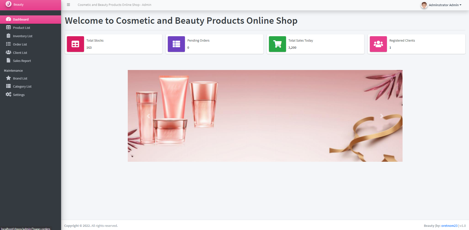 Cosmetics and Beauty Product Online Store