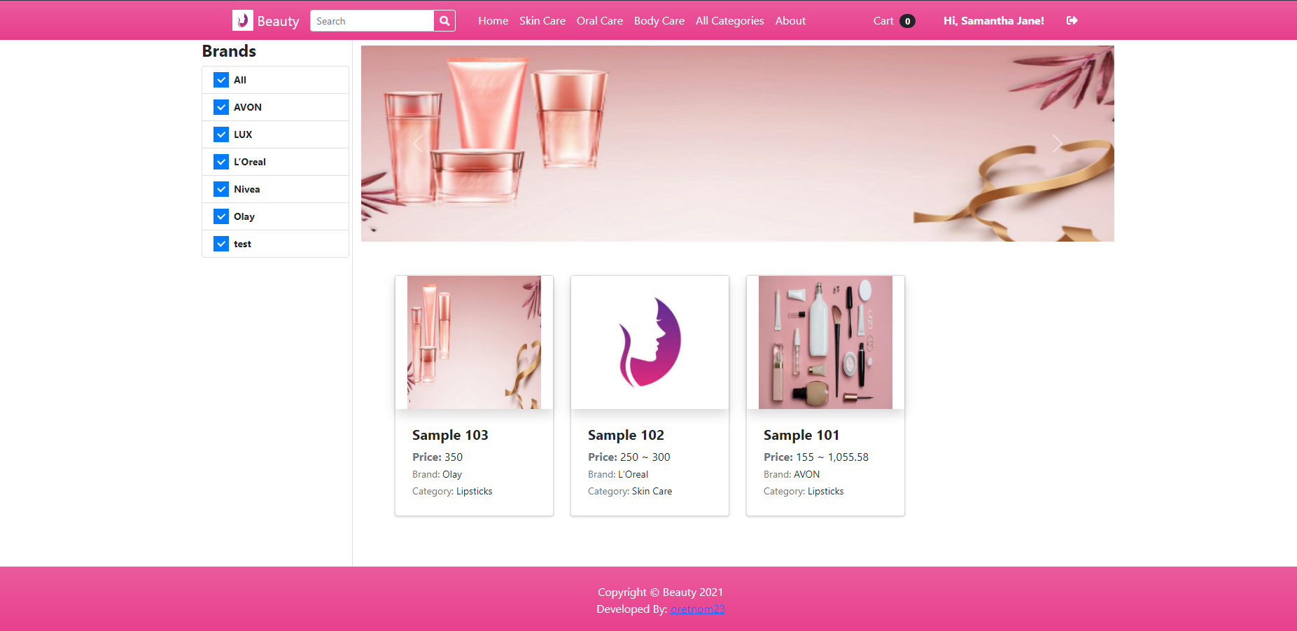 Cosmetics and Beauty Product Online Store