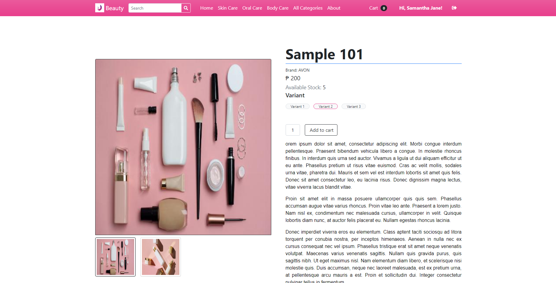 Cosmetics and Beauty Product Online Store