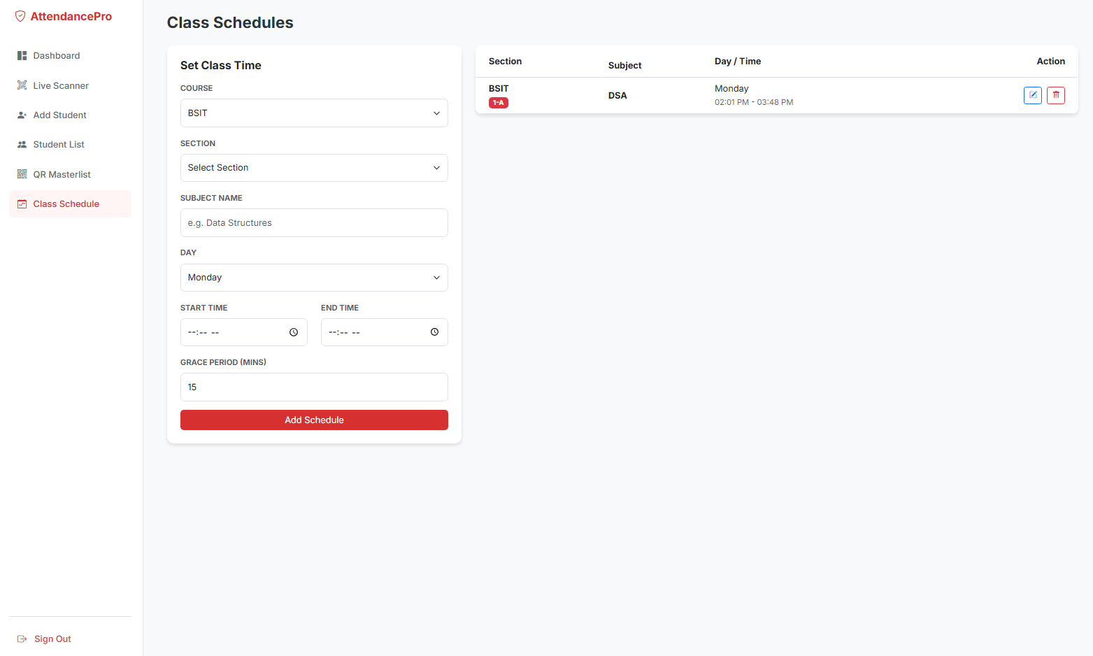 Smart Attendance System with QR Code Scanner using PHP and MySQL