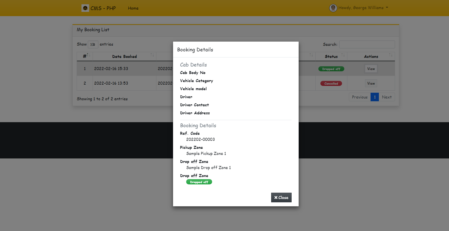 Cab Management System