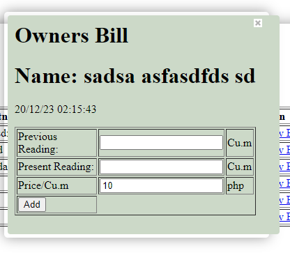 billing form