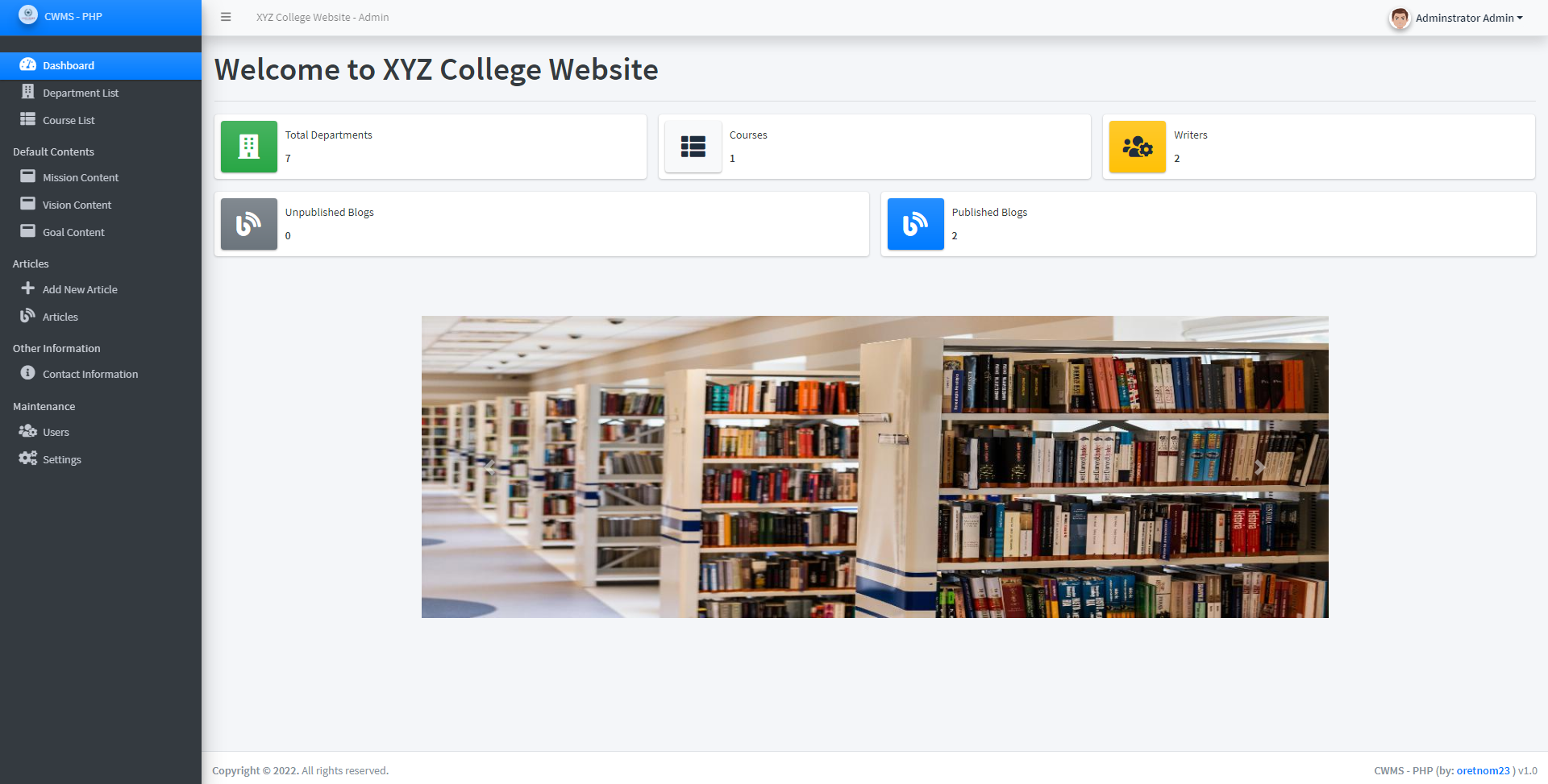 College Website Management System