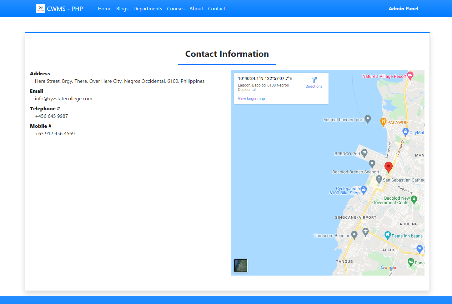 College Website Management System