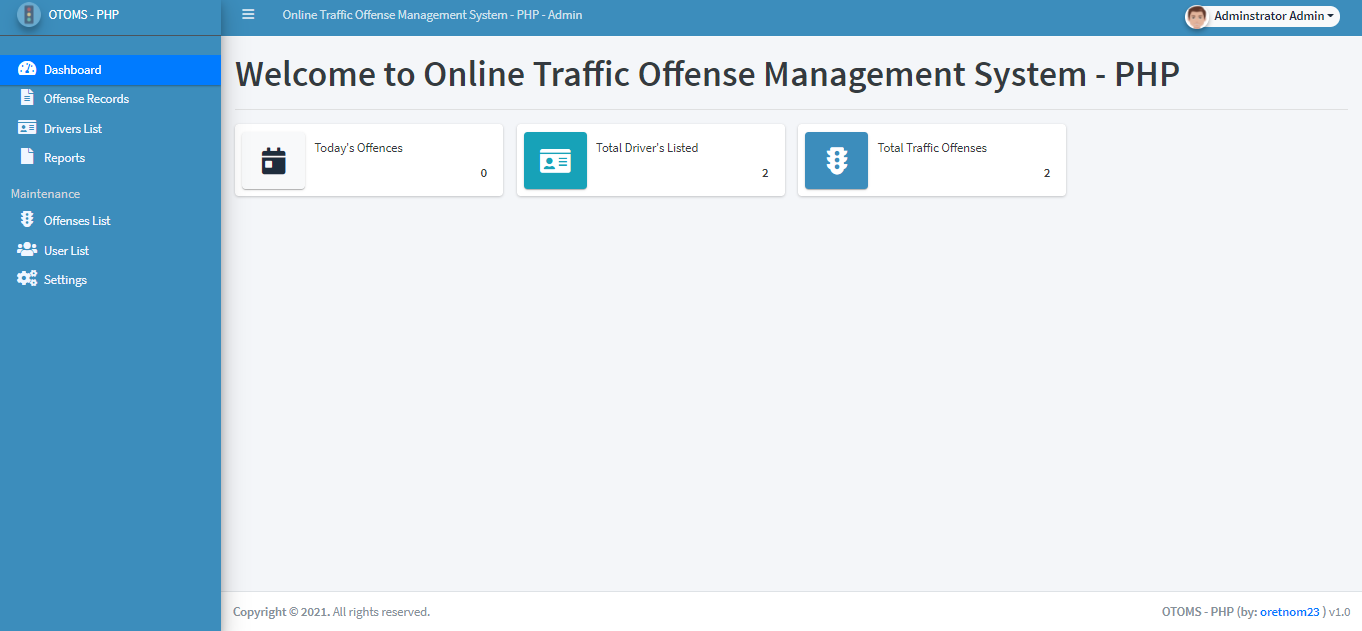 Traffic Offense System