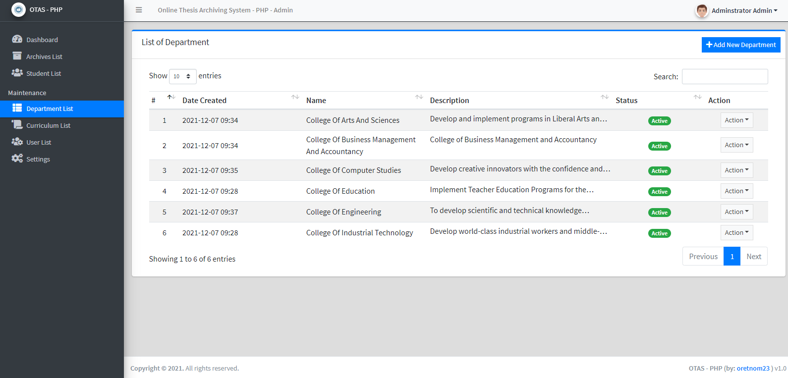 Online Thesis Archiving System