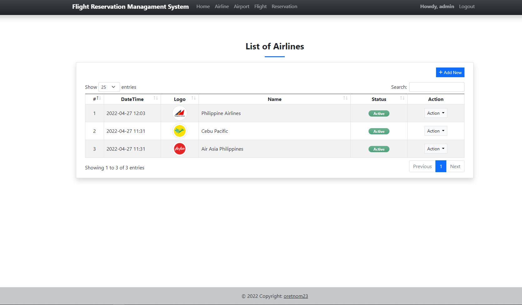 Flight Reservation Management System