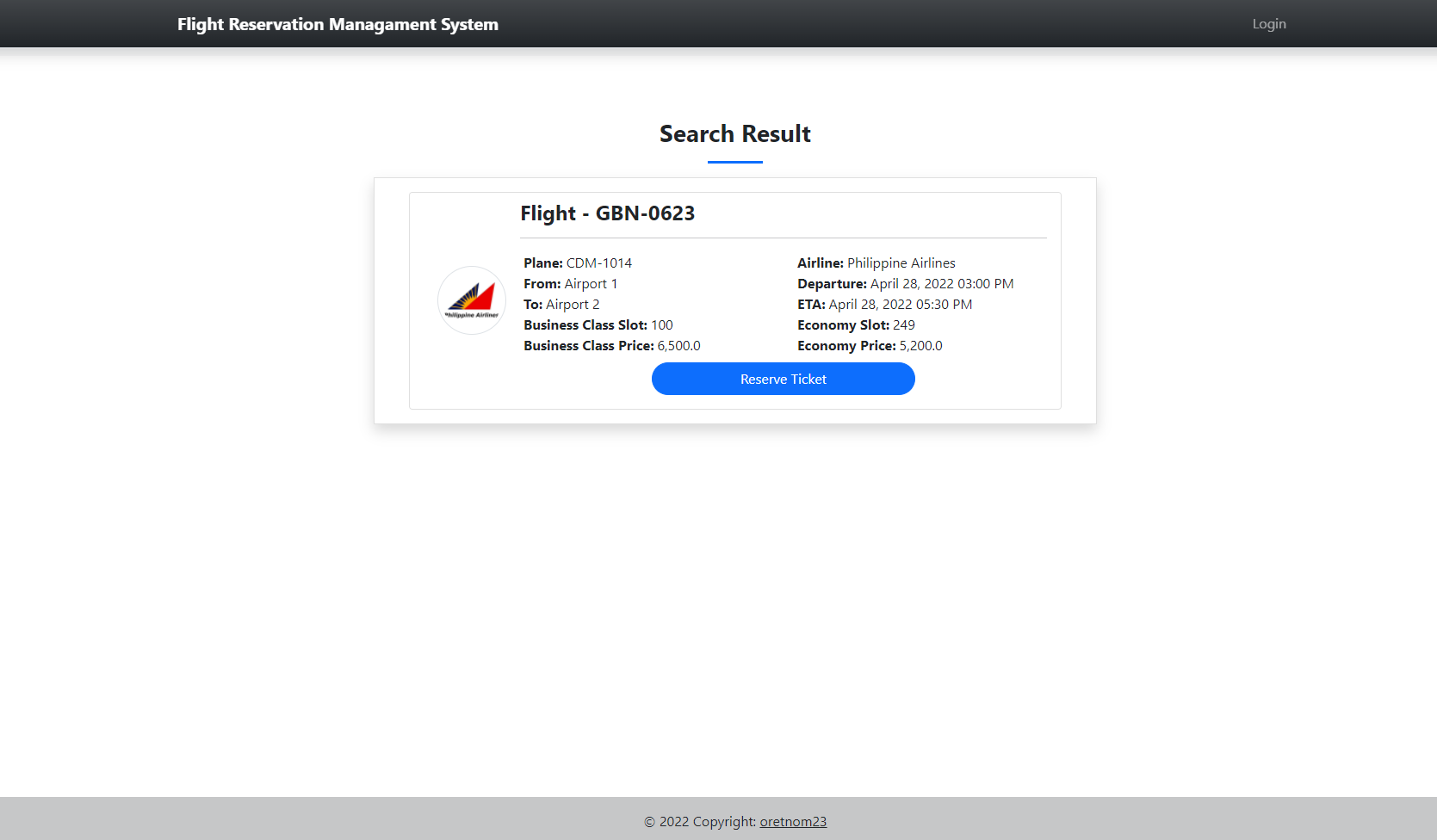 Flight Reservation Management System
