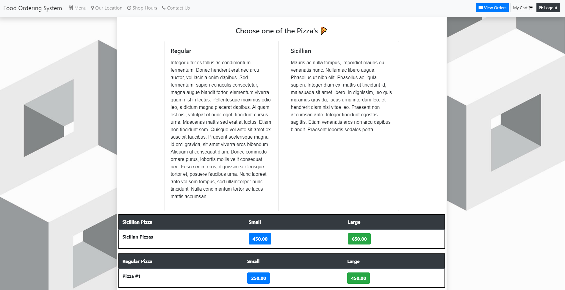 Food Ordering System