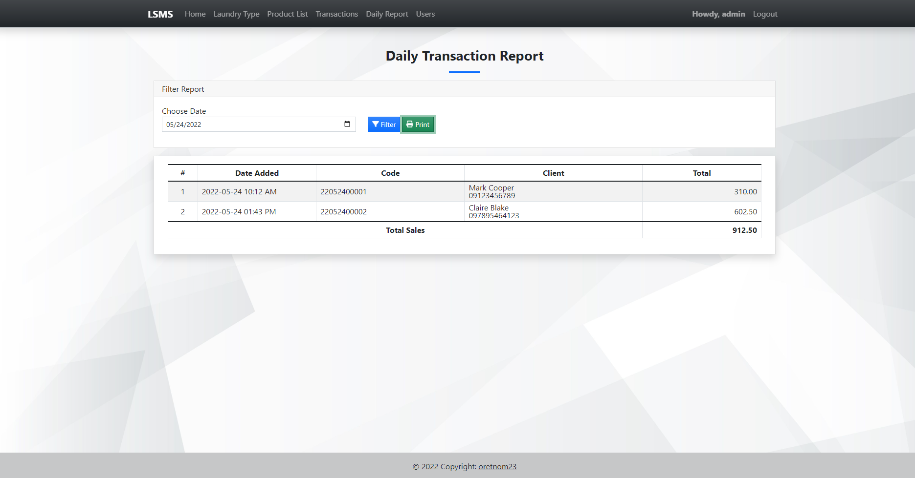 Laundry Shop Management System