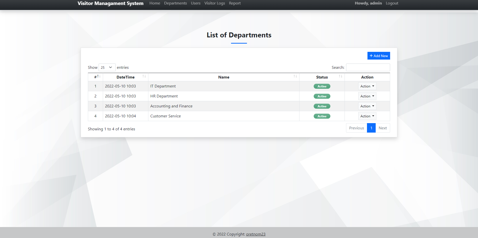 Company Visitor's Management System