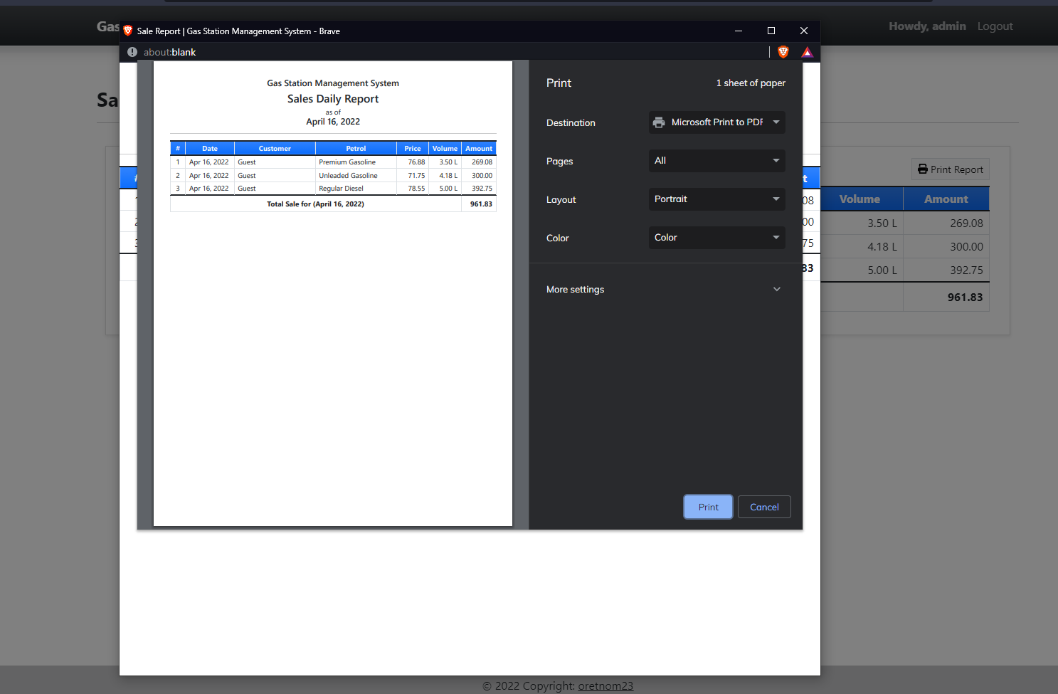 Gas Station Management System