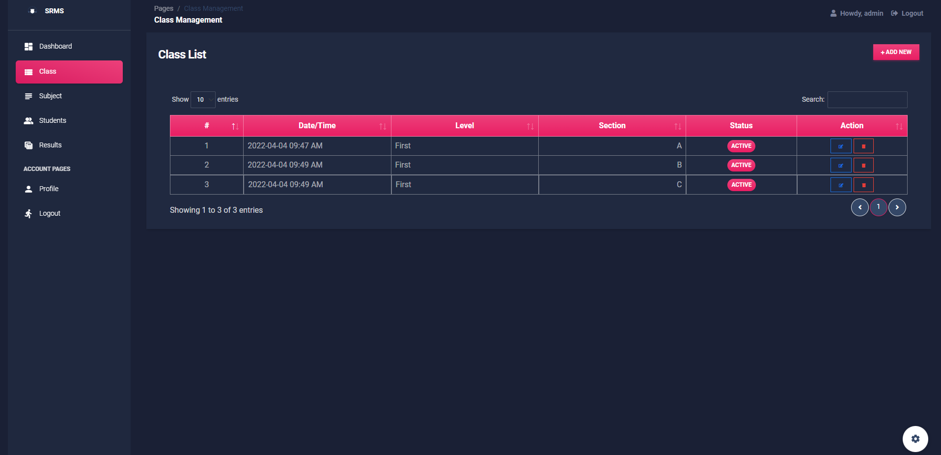 Online Student Result Management System