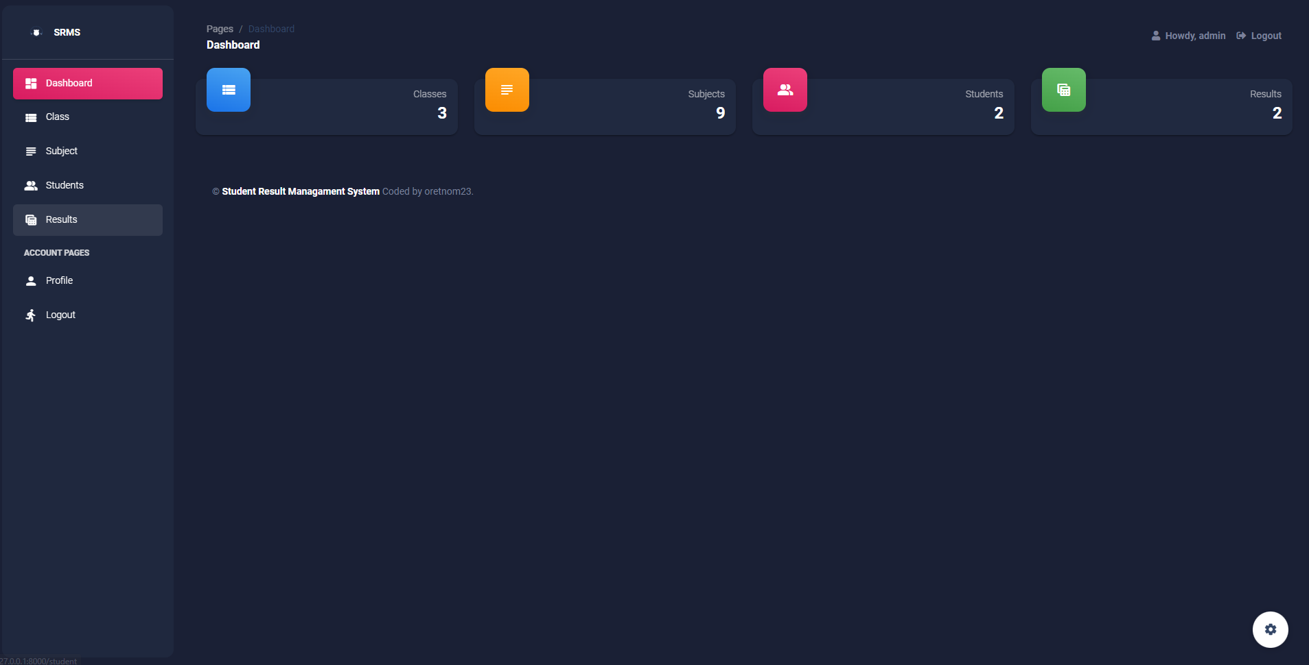 Online Student Result Management System