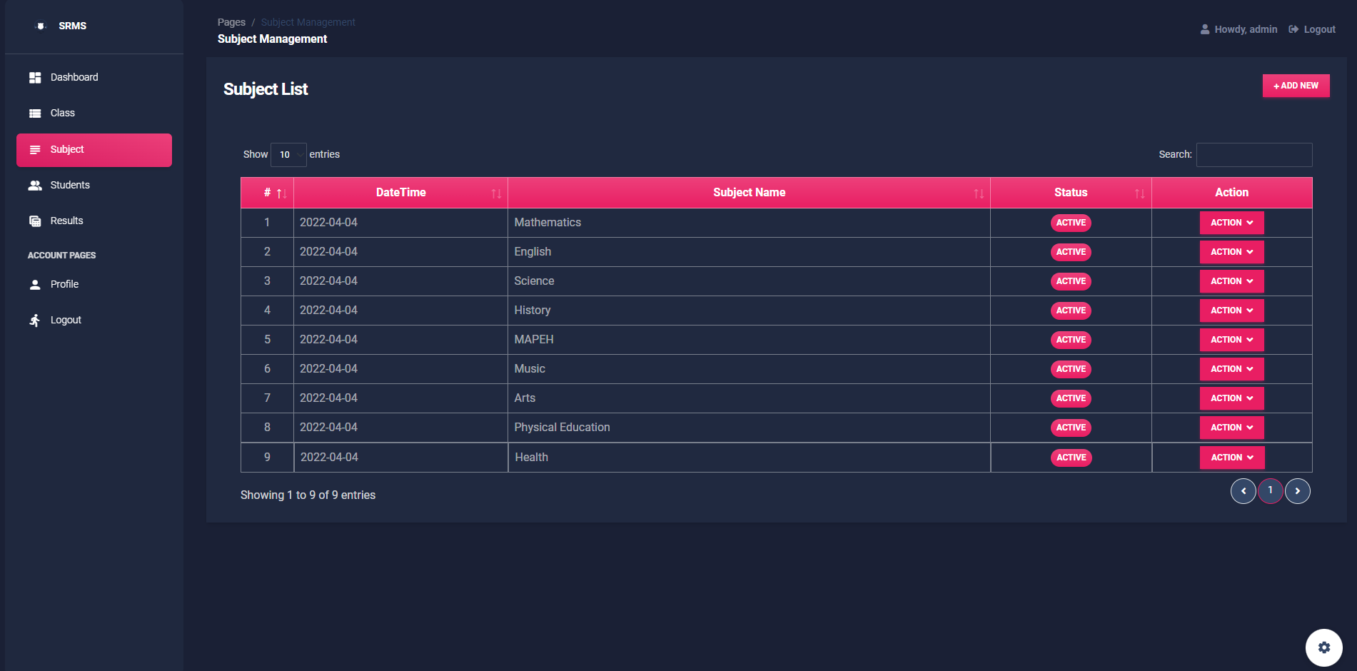 Online Student Result Management System
