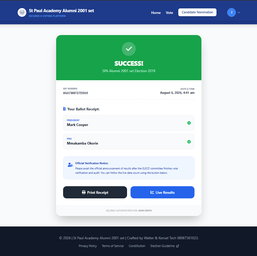 E-Voting System using PHP and MySQL