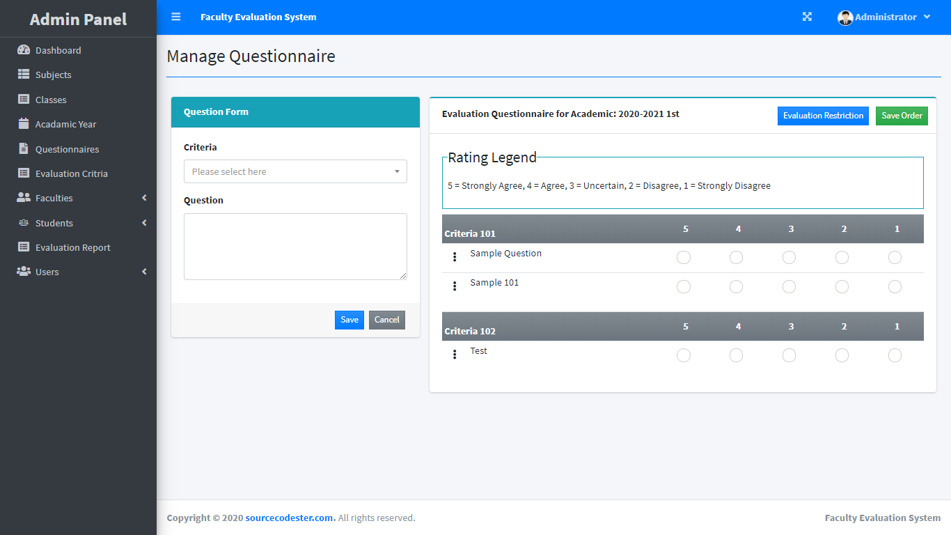 Questionnaire Management