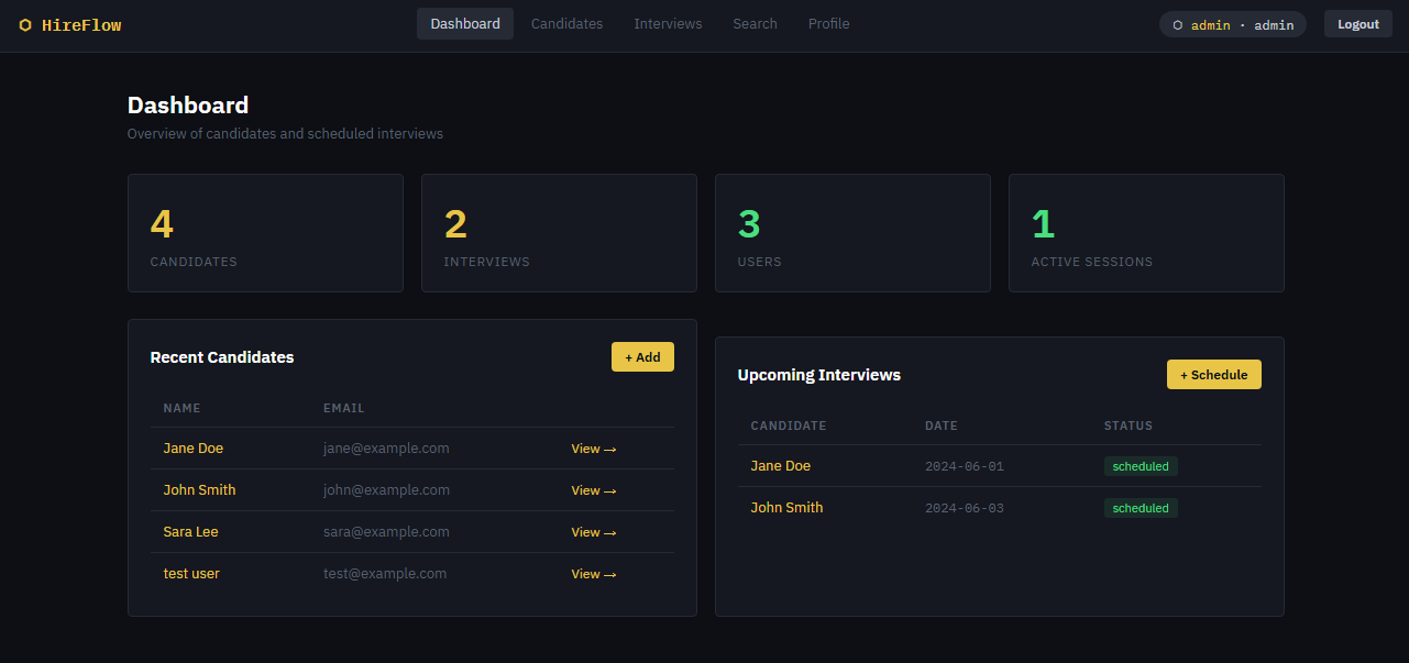 Interview Management System using Python and Flask