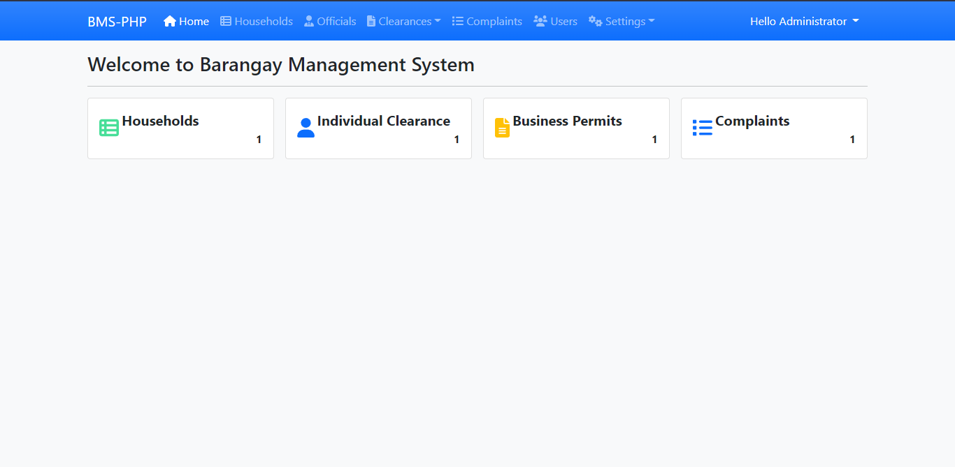 Simple Barangay Management System